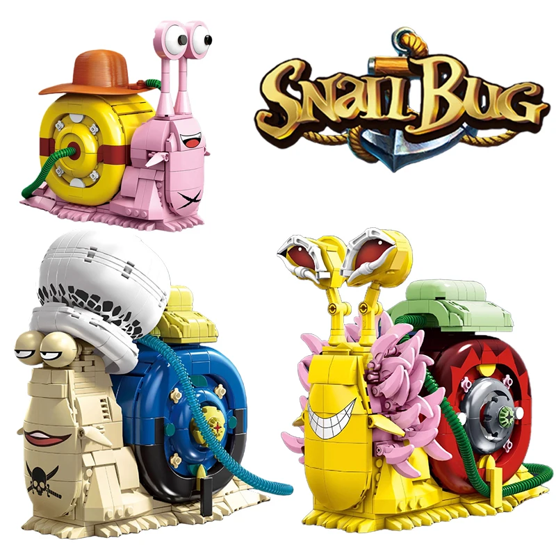 

Creativity Pirate Theme Snail Telephone Building Blocks Kit MOC Classic anime Character Newsletter Animal Phone Model Bricks Toy