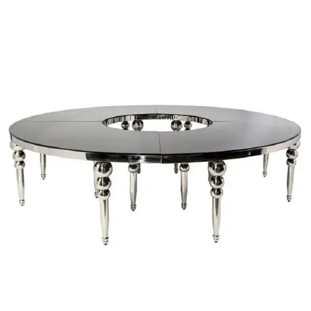 Batch Modern Gold Stainless Steel Dining Table Hotel Furniture Restaurant Living Room Wedding Event Banquet Table Party Hotel