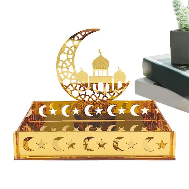 NEW Ramadan EID Mubarak Tray Food Fruit Storage Tableware Tray Decoration For Islamic EID Al-Fitr Party Food Display Holder