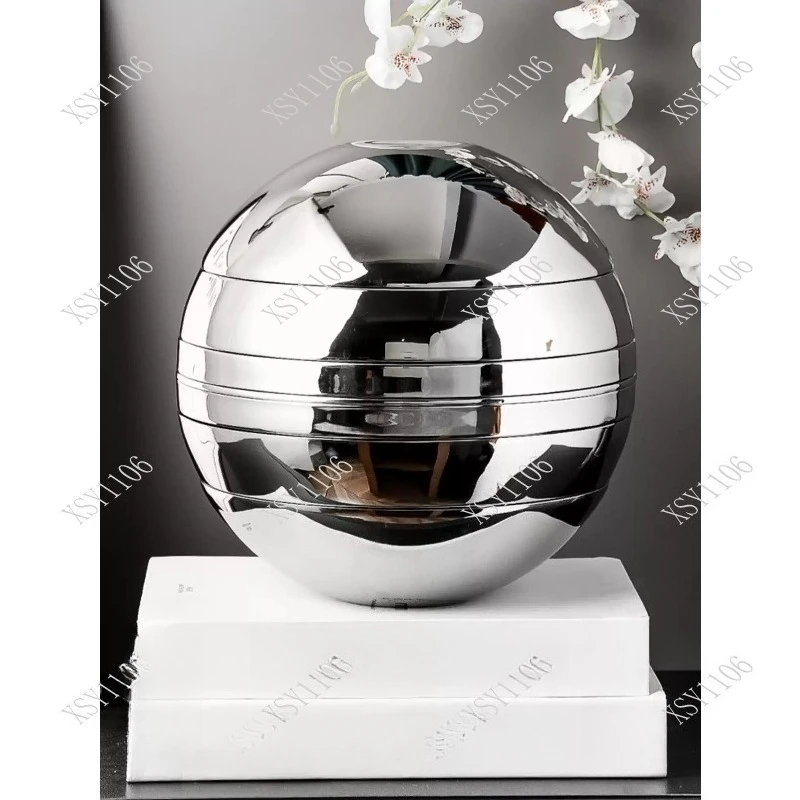 Luxury Stainless Steel Ball Shape Dinnerware Set Double Layer Anti-Scald Bowl Plate for Home Gifting