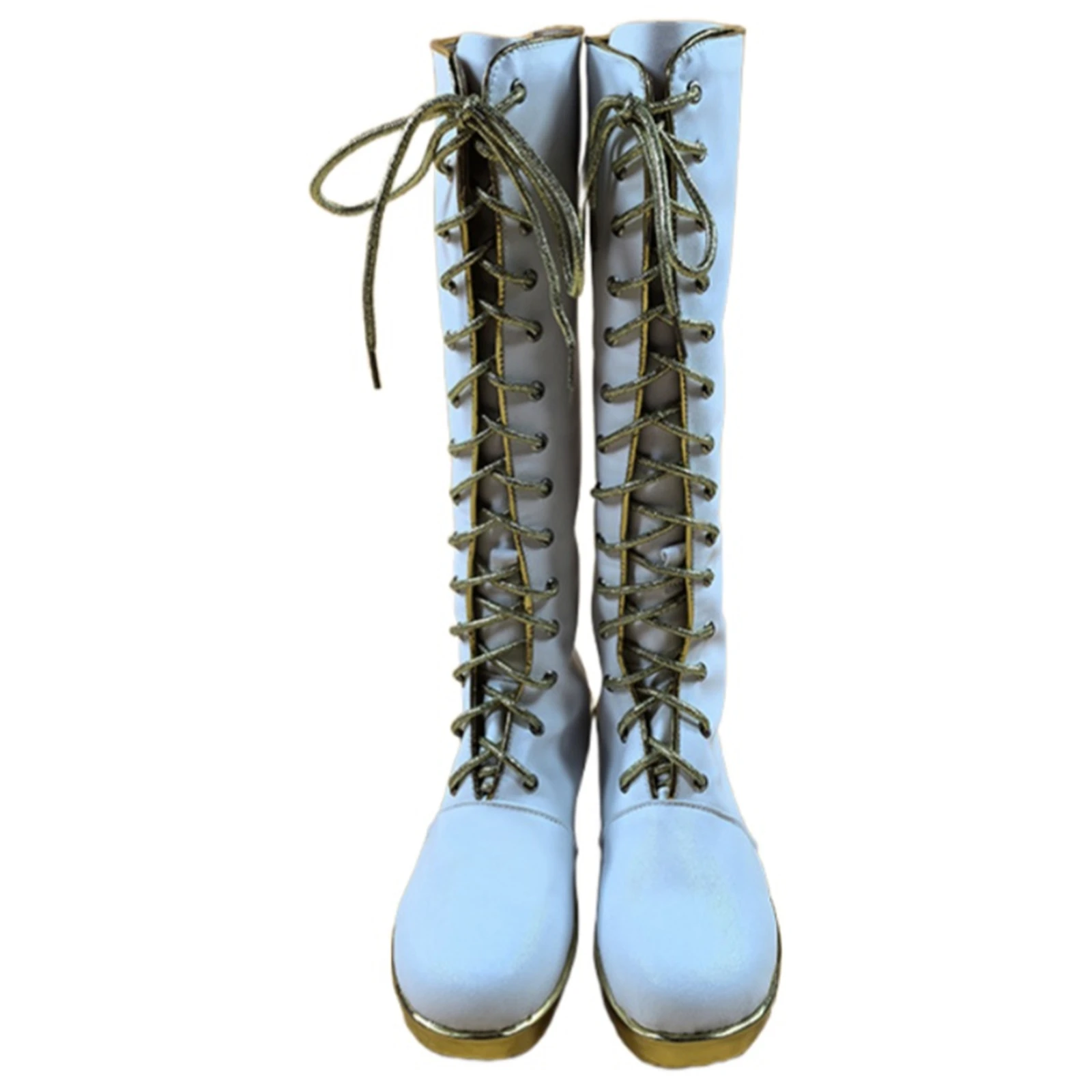 

Demon Hunters Rumi Cosplay Shoes Anime Girl Idol White Boots Knight Boots Stage Performance Shoes Halloween Costume Shoes