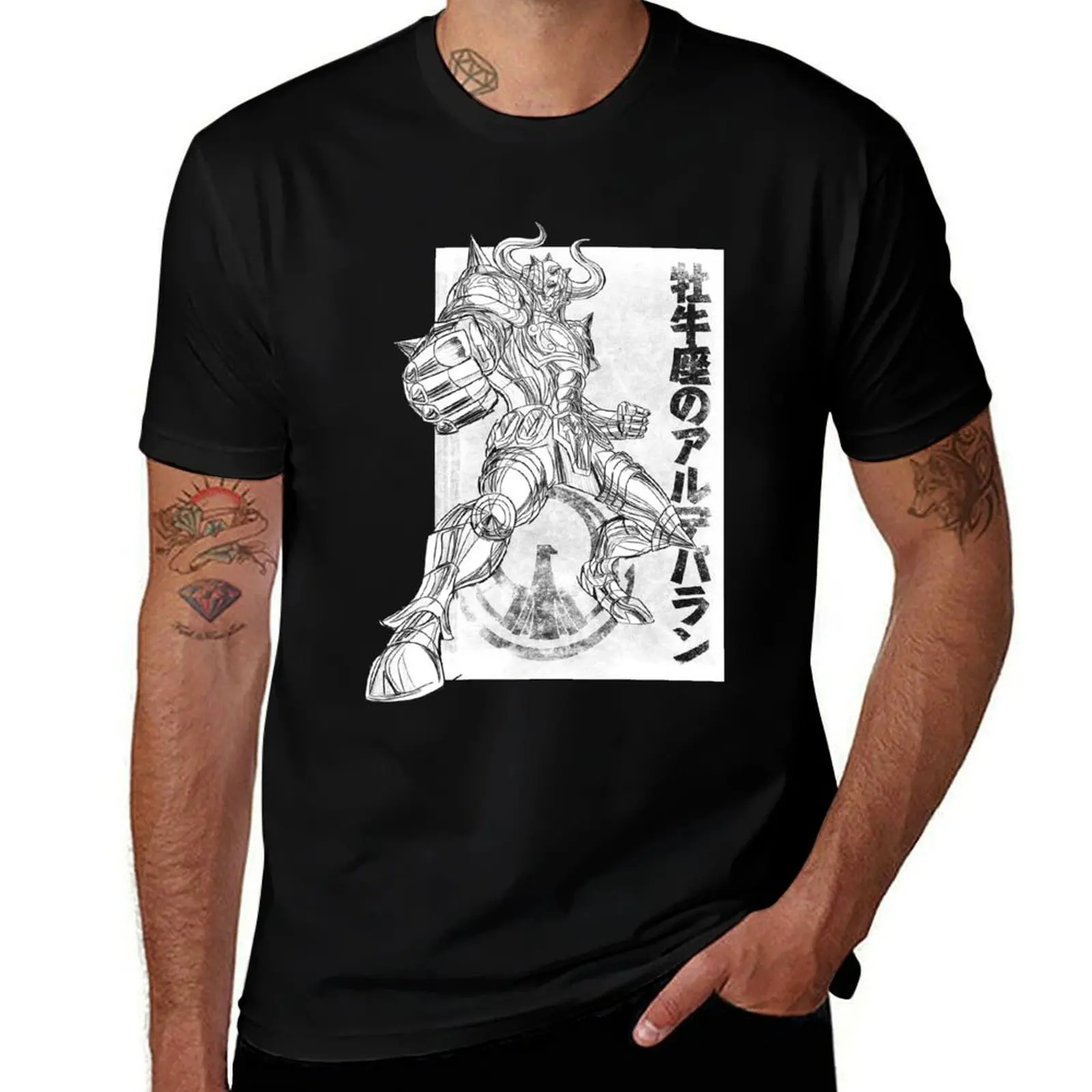 Aldebaran no Taurus T-Shirt anime figures street wear vintage graphic tee essential t shirt plain white t shirts men