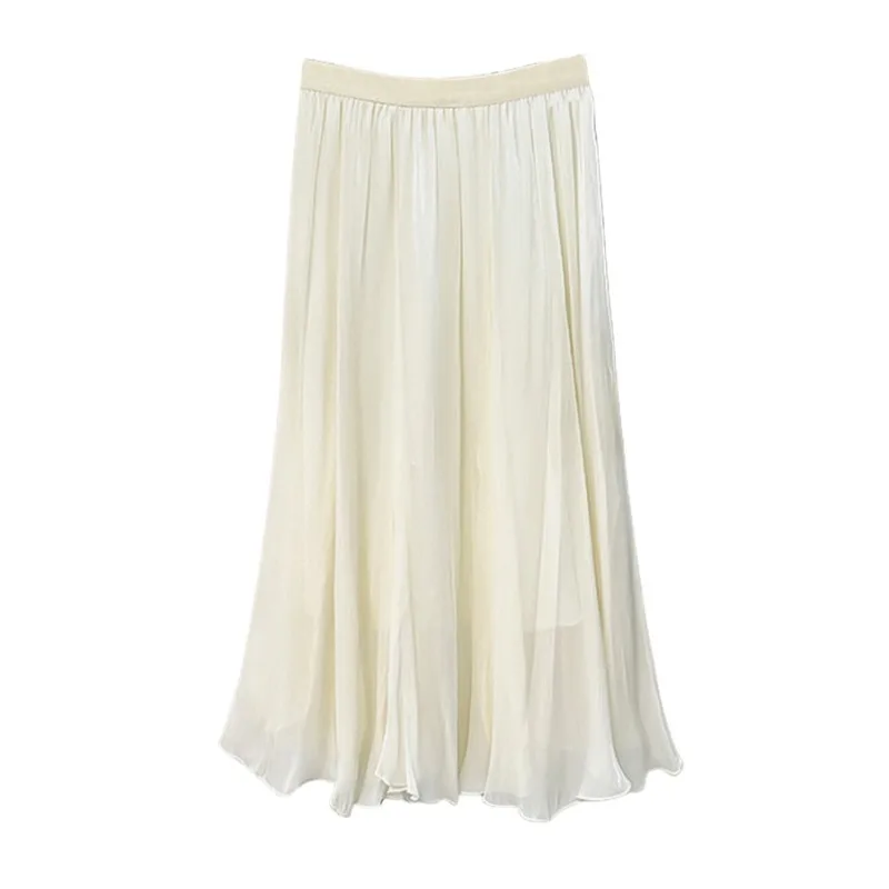 Chiffon Temperament Slimming Large Swing Umbrella Skirt Summer New High-end Flowing Mesh Skirt High-waisted A-line Skirt