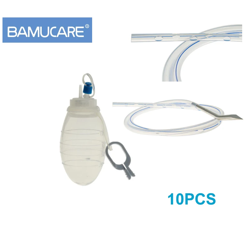 BamuCare 10PCS Closed Wound Drainage System Silicone Reservoir and Round Perforated Drain with Trocar Wound Drainage Wholesale