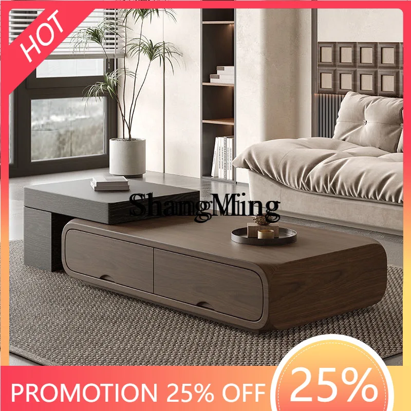 

SM home coffee table retractable living room small apartment modern simple antique TV cabinet group