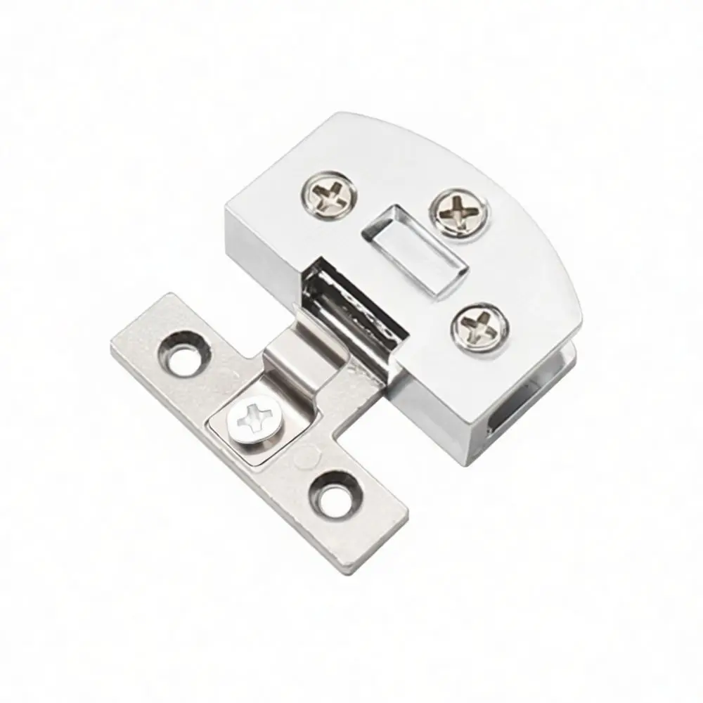 Stainless Steel Glass Hinge Non Drill Clamp For Cabinet Showcase Door Hardware Modern Furniture Connector Reliable Use