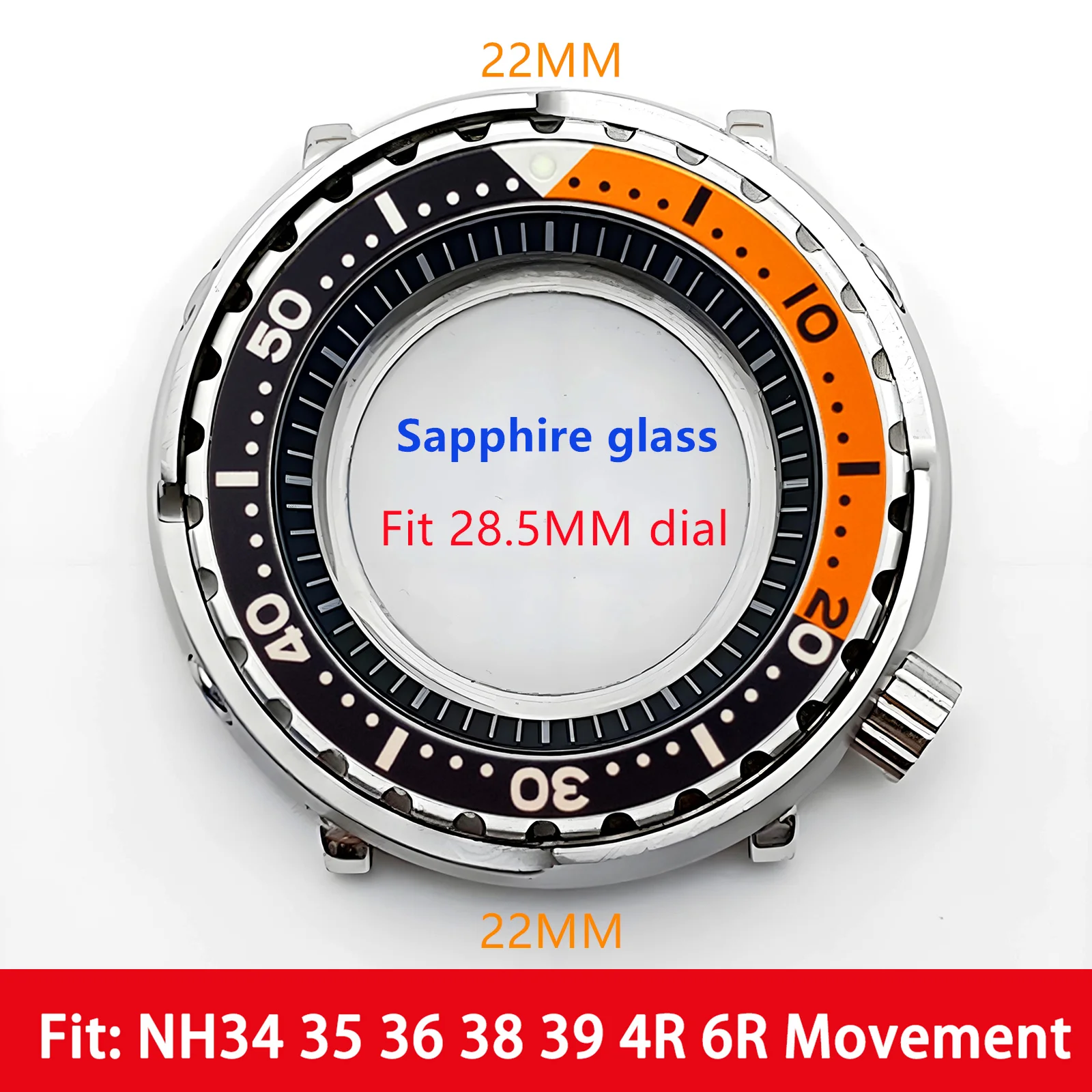 

Mod Tuna Can Case NH35 Case Aluminum Bezel Insert Sapphire Crystal Stainless Steel Watch Case