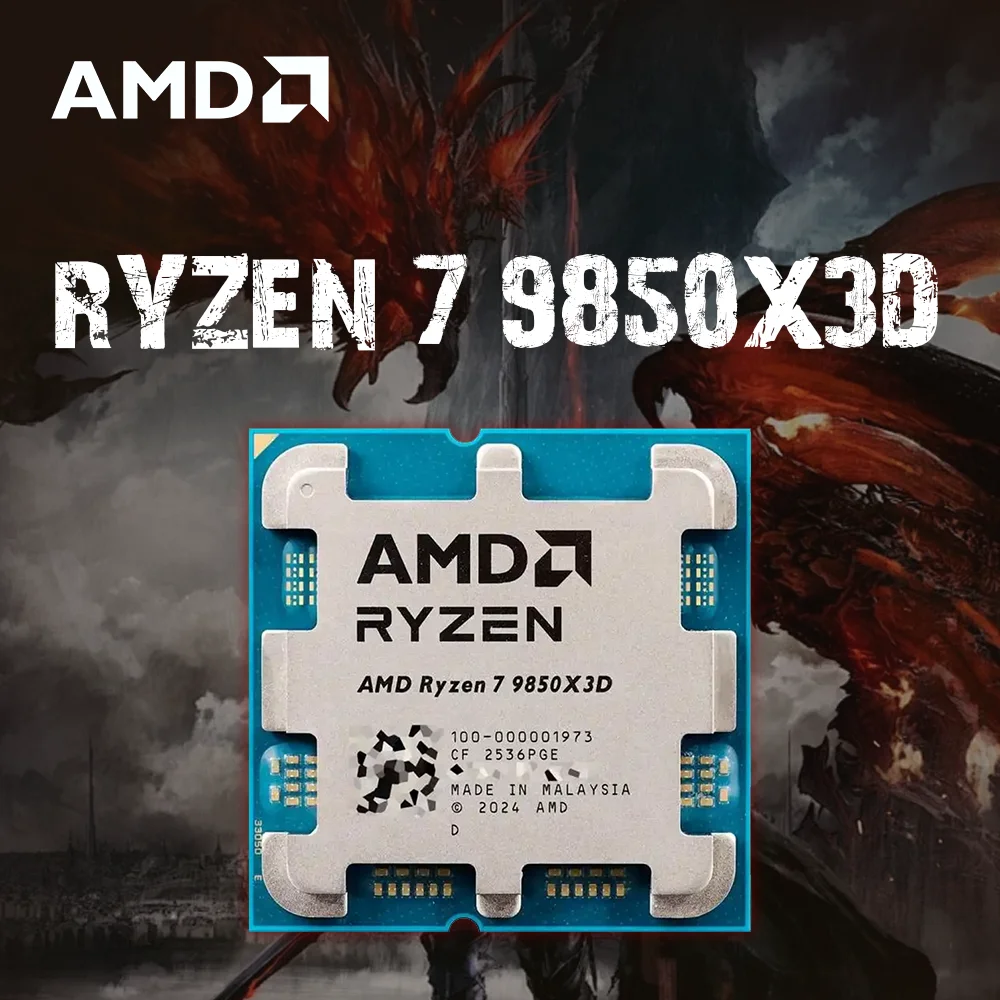 

AMD Ryzen 7 9850X 3D Gaming Desktop Processor - 16 Cores, 32 Threads w/ 9850x3dCache for Extreme Gaming Performance - Socket AM5