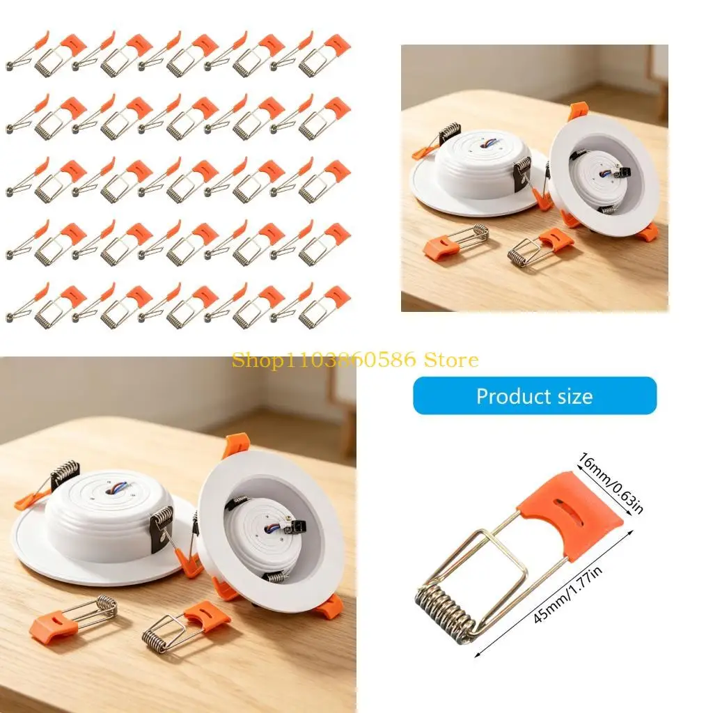 242A Plastic Panel Light Clamp 16mmx45mm Downlight Panel Lamp Spring Clip for Home
