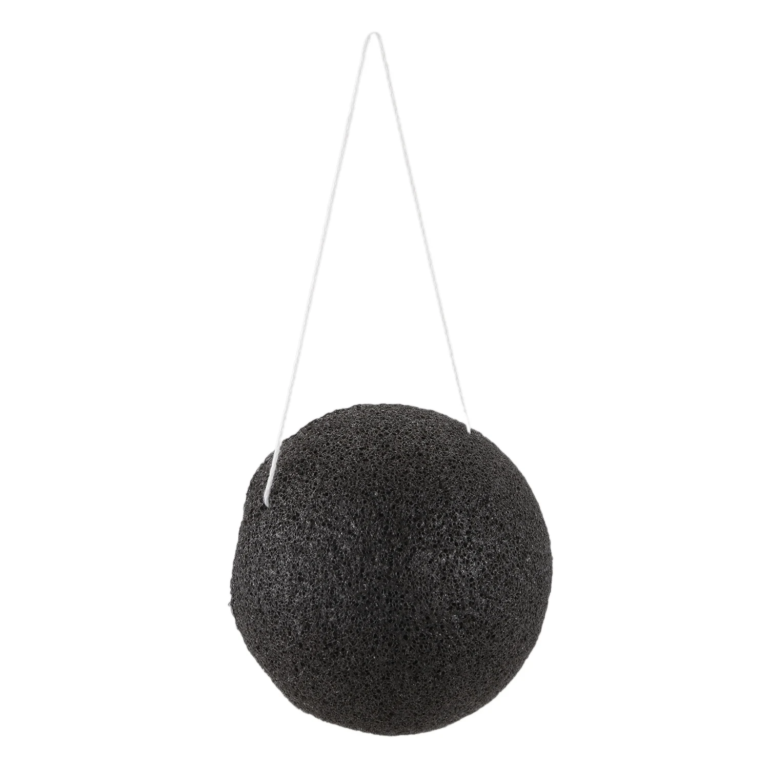 Konjac Konnyaku Jelly Fiber Face Makeup Wash Pad spugna per la pulizia Puff Exfoliator-nero