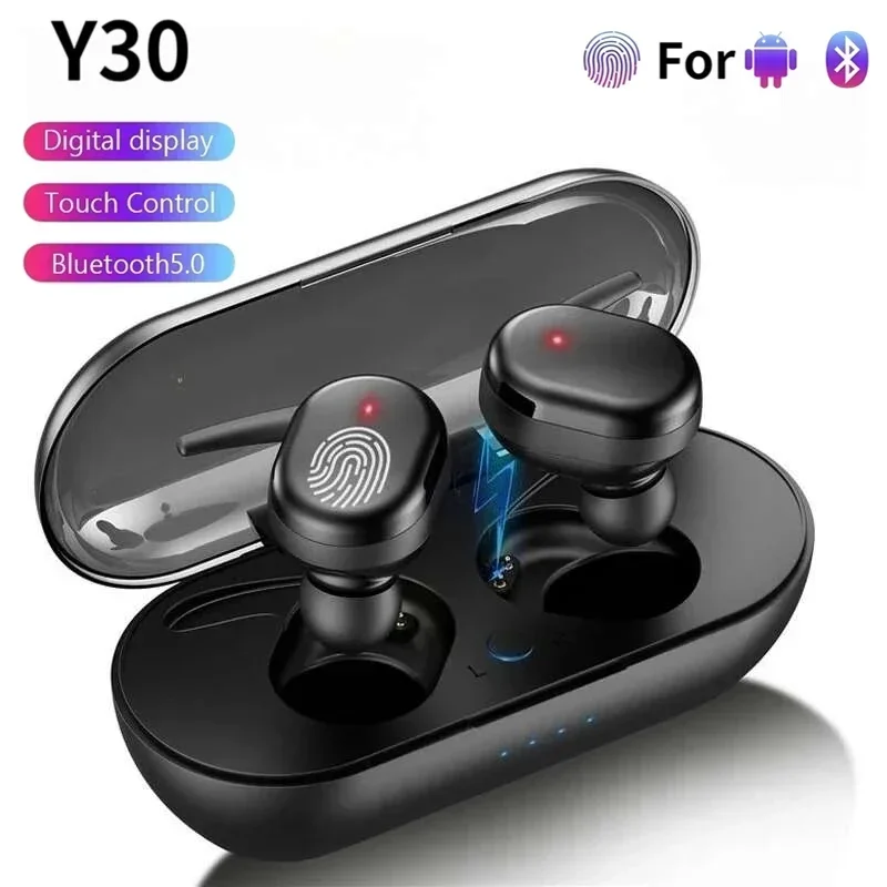 TWS Y30 Bluetooth Headphones Sports Headphones Y50 Wireless Bluetooth 5.0 Touch Motion Noise Reduction Earbuds with Microphone