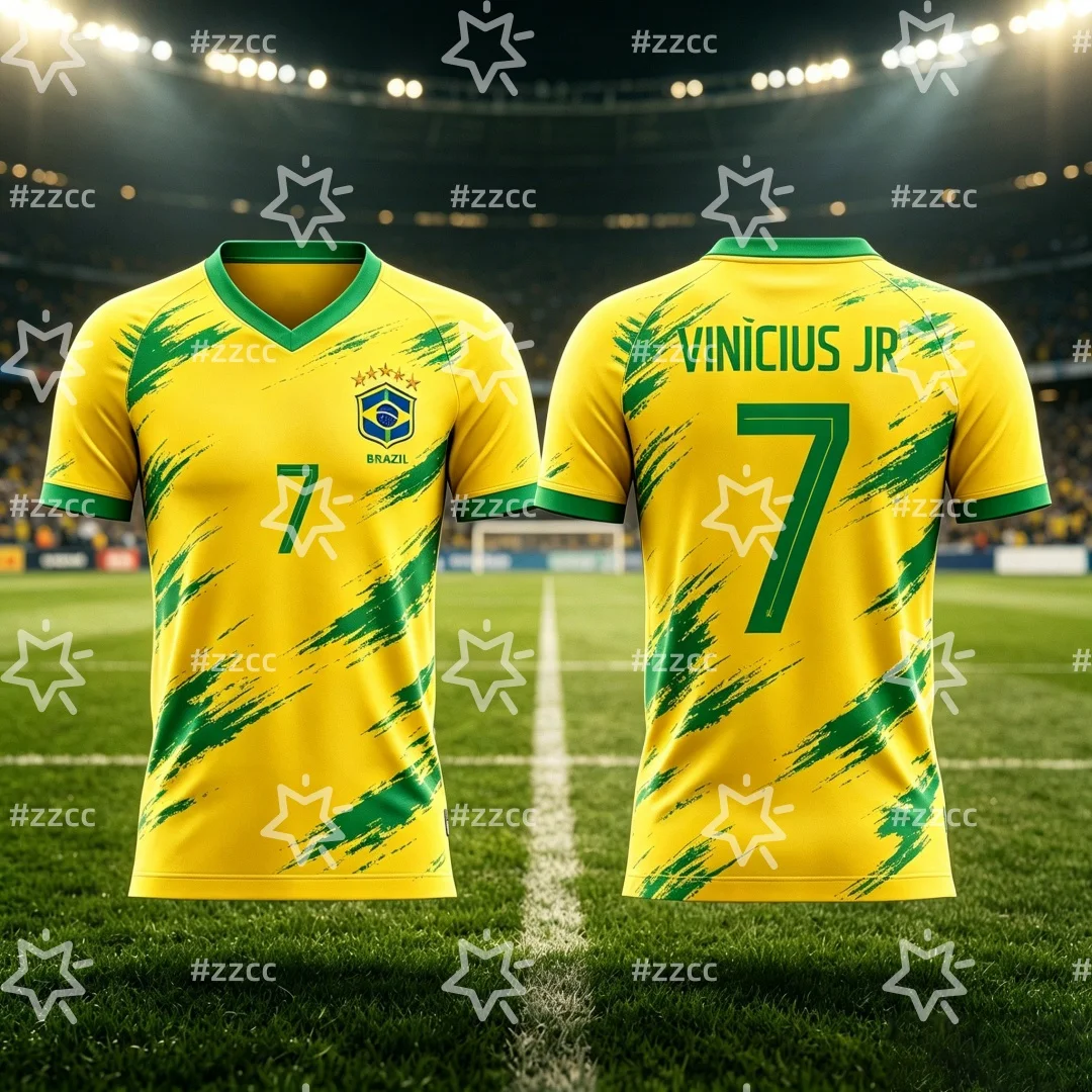 2026 Neymar Nr. 10 Fußballtrikot Brasilien Match & Training Kit Sommer Sport Herren T-Shirt Kinderbekleidung Tee Y2K Damen ﻿ – Detail 4