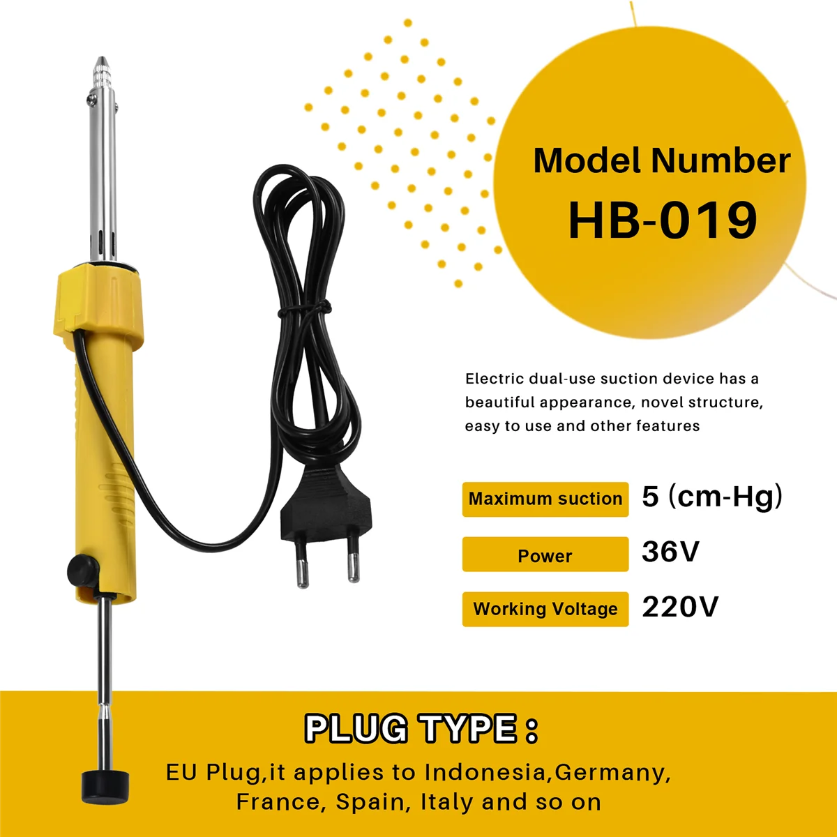 AT77 Eu Plug Electric Vacuum Solder Sucker Welding Desoldering Pump/Soldering Iron/Removal Solder Iron Pen Welding Repair Tool