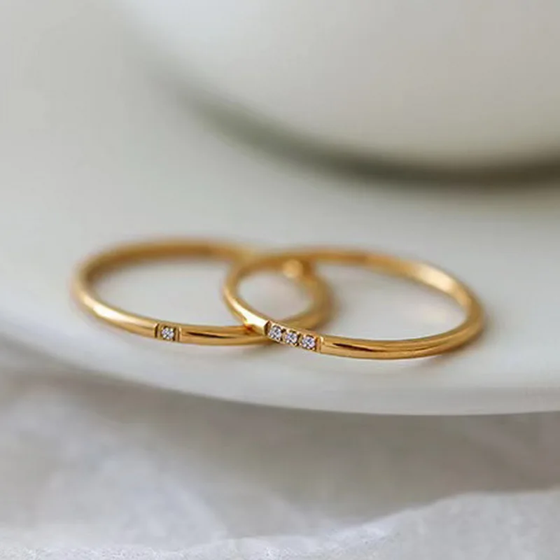 New Arrival Love Couple Ring Stainless Steel Ring Don't Fade 18K Gold Plated #FR012