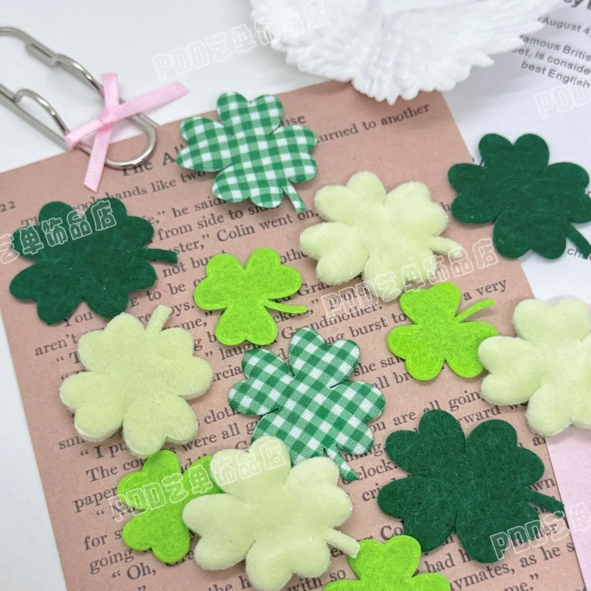 Clover Clover Fabric Decorative Accessories Cotton Collage Merchandise Packaging Materials DIY Decorative Accessories