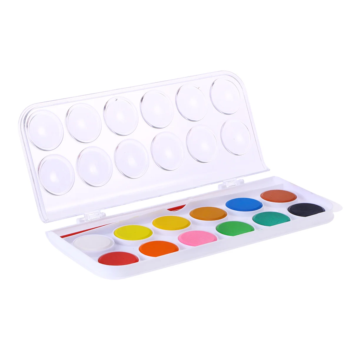 

12 Color Watercolor Paint Set Brilliant Transparent Pans for Artists Students Beginners Painting Kit with Bonus Brush
