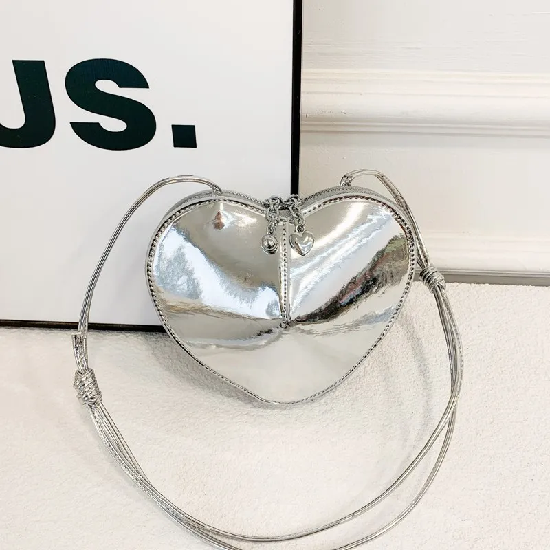 Ladies Quality Love Sling Purses Women's Heart Shaped Phone Bags Designer PU Mini Wallet Luxury Brand Solid Small Crossbody Bags