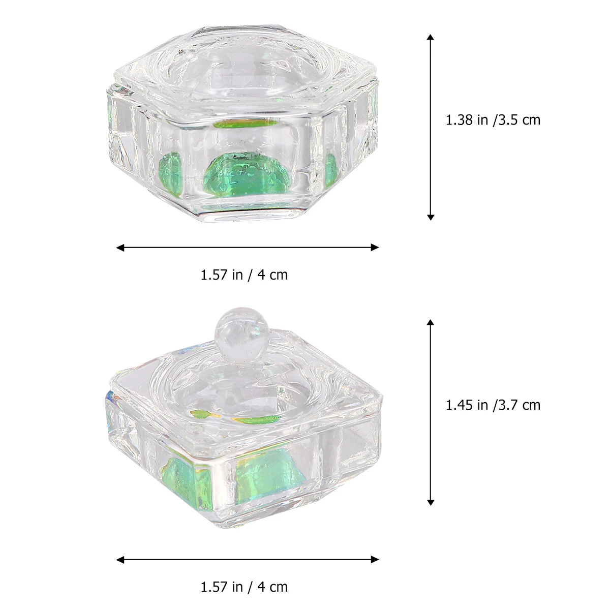 2 個ネイルアートクリアガラスクリスタルカップミニアクリル液体粉末容器マニキュアネイルサロンツールマニキュア液体カップ
