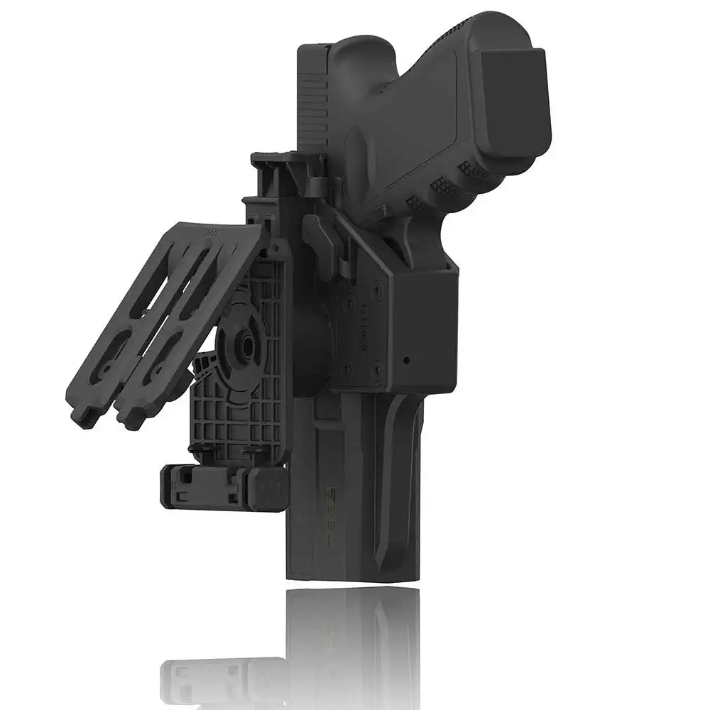 TEGE Thumb Release Glock 17 Holster Glock 22 31 Two-in-one Belt Clip Holster Tactical 360 Degrees Adjustable Holster