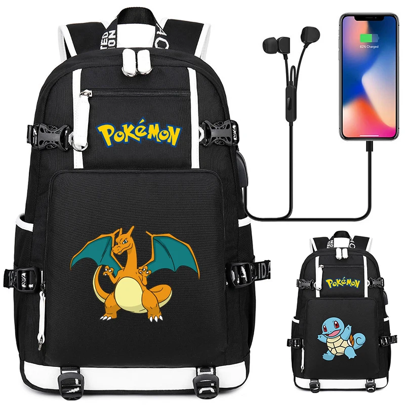 Pokemon przygodowy tornister Pikachu Monster film Charizard Gengar Bulbasaur plecak plecak dla dzieci urodziny dzieci