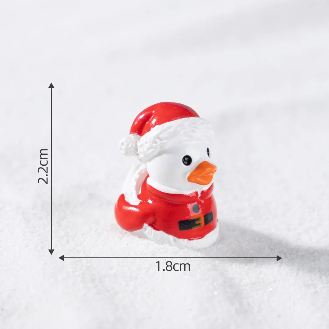 1Pcs Cute Christmas Little Yellow Duck Doll Snow Landscaping DIY Decoration Accessories Micro Landscape Small Ornaments Crafts