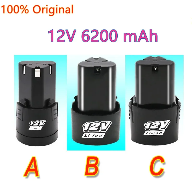 

12V 6200mAh Lithium Battery 18650 Li-ion Power Tools accessories For Cordless Screwdriver Electric Drill