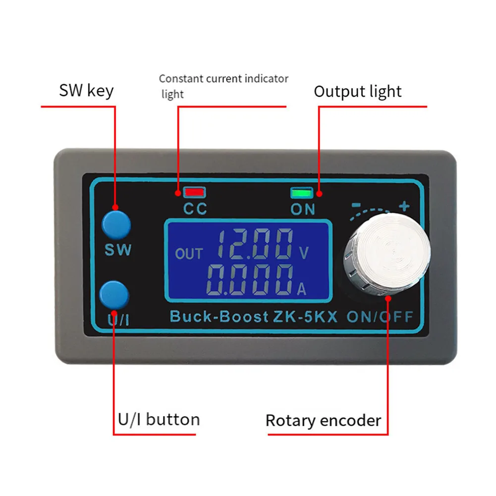 ZK 5KX Stepup and Stepdown Converter  Adjustable Output Voltage and Current  Reverse Connection and Backflow Protection