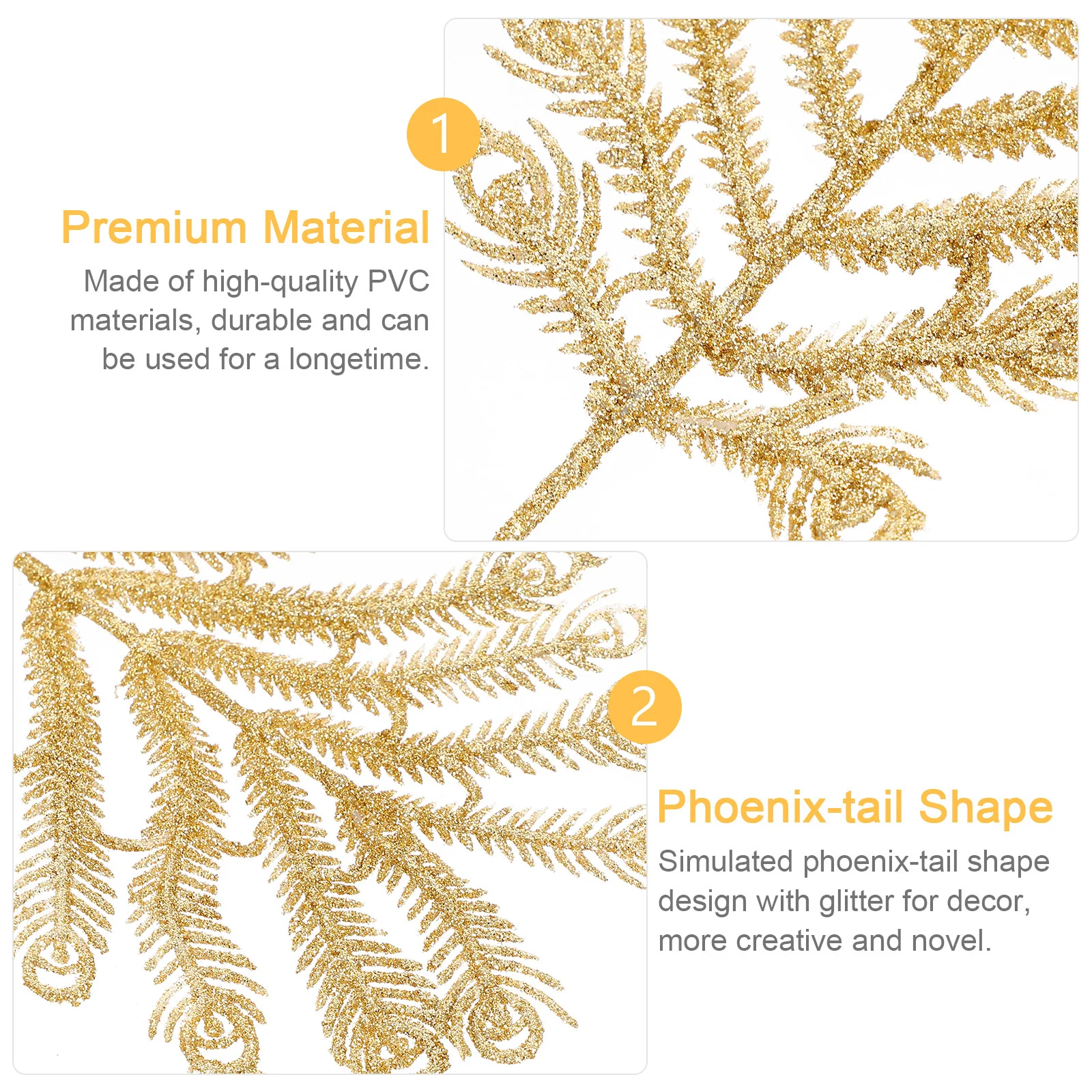 

6 Pcs Artificial Christmas Glitter Picks Garlands Ornament Craft Home Decor Diy Ornaments Holiday Stems