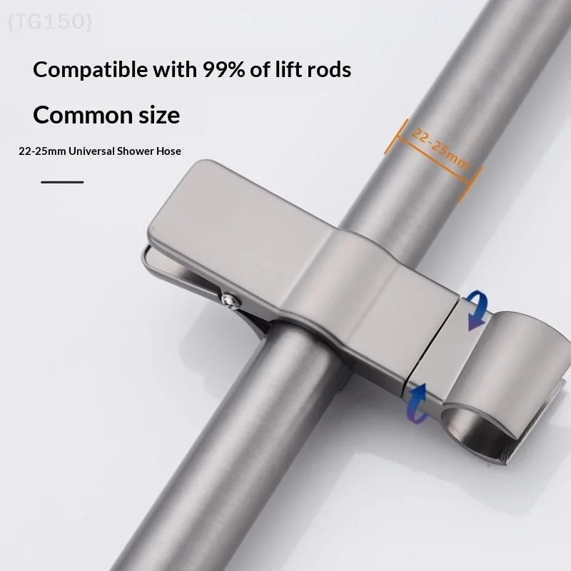 Adjustable Clip On Shower Head Holder For Slide Bar Handheld Shower Wand Mount Bracket Bathroom Replacement Part No Drilling【WT】 view 2