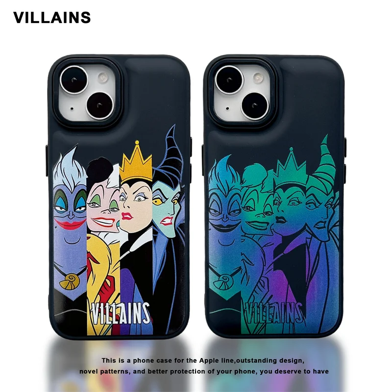 Disney Black Witch Evil Queen Ursula Cute Phone Case for iPhone 15 14 13 12 11 Pro Max XS X XR XSM Evil Woman Back Matte Cover