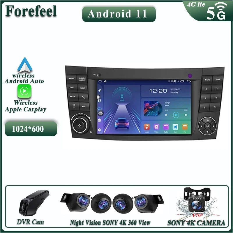 Android 13 For Mercedes Benz E-class W211 E200 E220 E300 E350 E240 E270 E280 CLS CLASS W219 Multimedia Car Radio GPS TV 2Din DVD