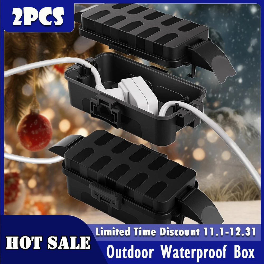 

2 шт. уличная водонепроницаемая кабельная коробка со съемной защитной крышкой IP55 водонепроницаемая защитная коробка для вилки/рождественских украшений/свет