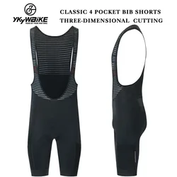 YKYWBIKE Men's Cycling Bib Shorts Breathable 3D Padded Shockproof 8 Hours Ride Pants Pro Korea Lycra MTB Bike Sports Clothing