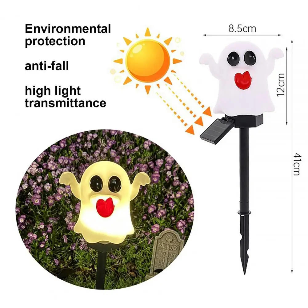 Weather Resistant Patio Lamps Halloween Solar Pumpkin Light Garden Stake Waterproof Led Pathway Decor Double-layer Warm-tone