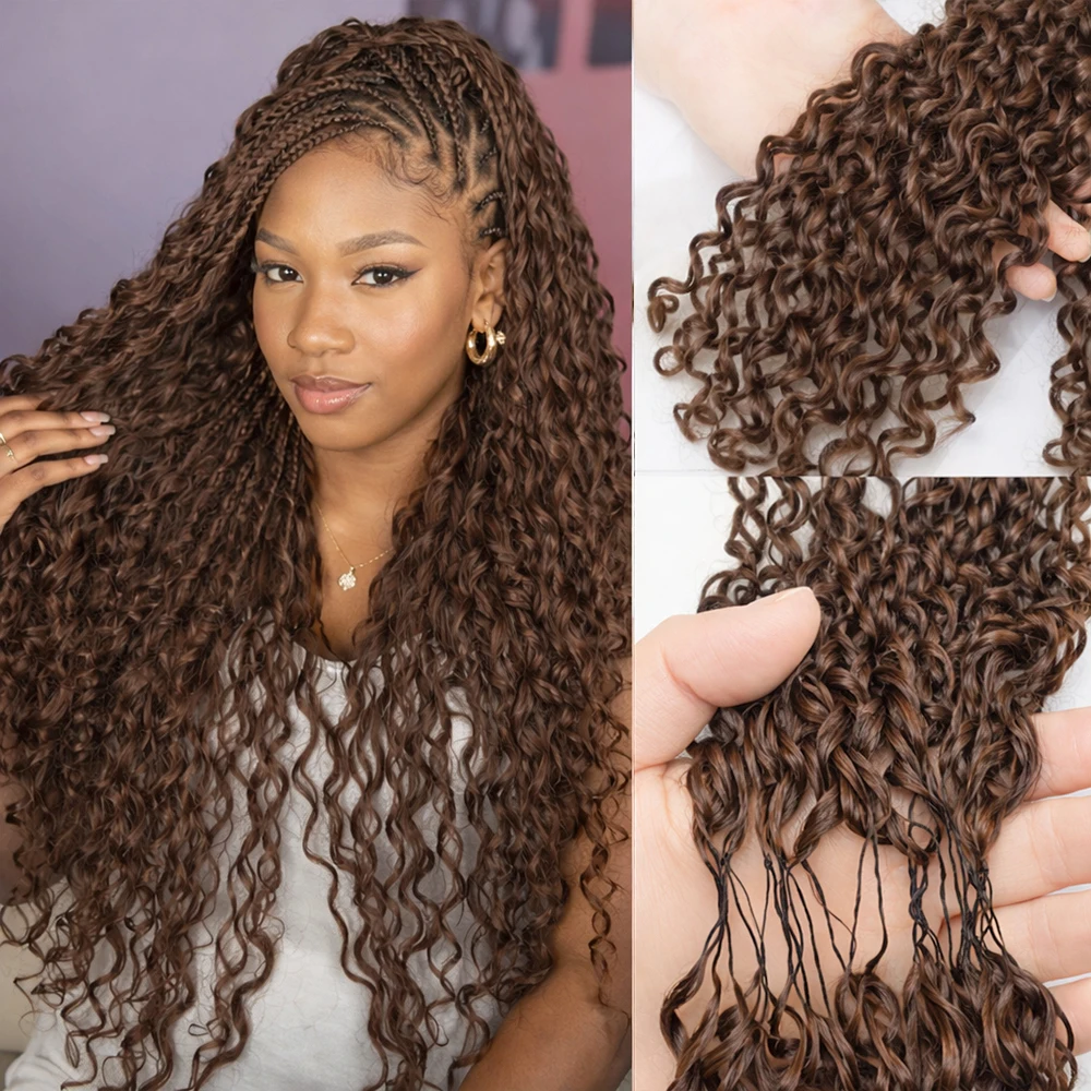 Crochet Human Hair For Brown Deep Wave Crochet Human Hair Pre-Separated Burmese Curly Invisible Feather Crochet Hair Extensions
