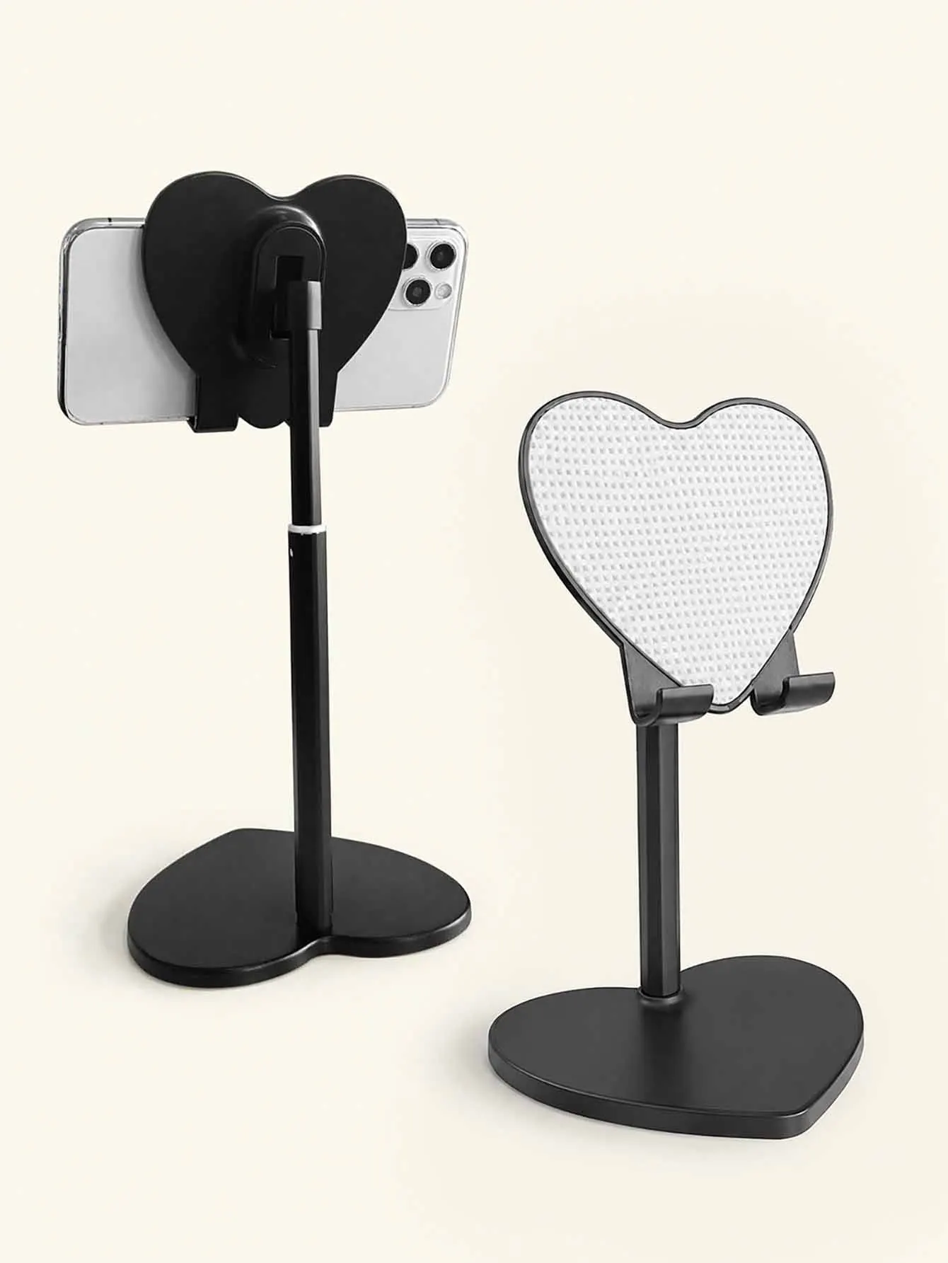Suporte de Telefone de Mesa Ajustável em Formato de Coração, Suporte Estável para Telefone com Mãos Livres, Altura Ajustável, Adequado para iPhone, Android e a Maioria dos Smartphones, Acessórios para Telefone