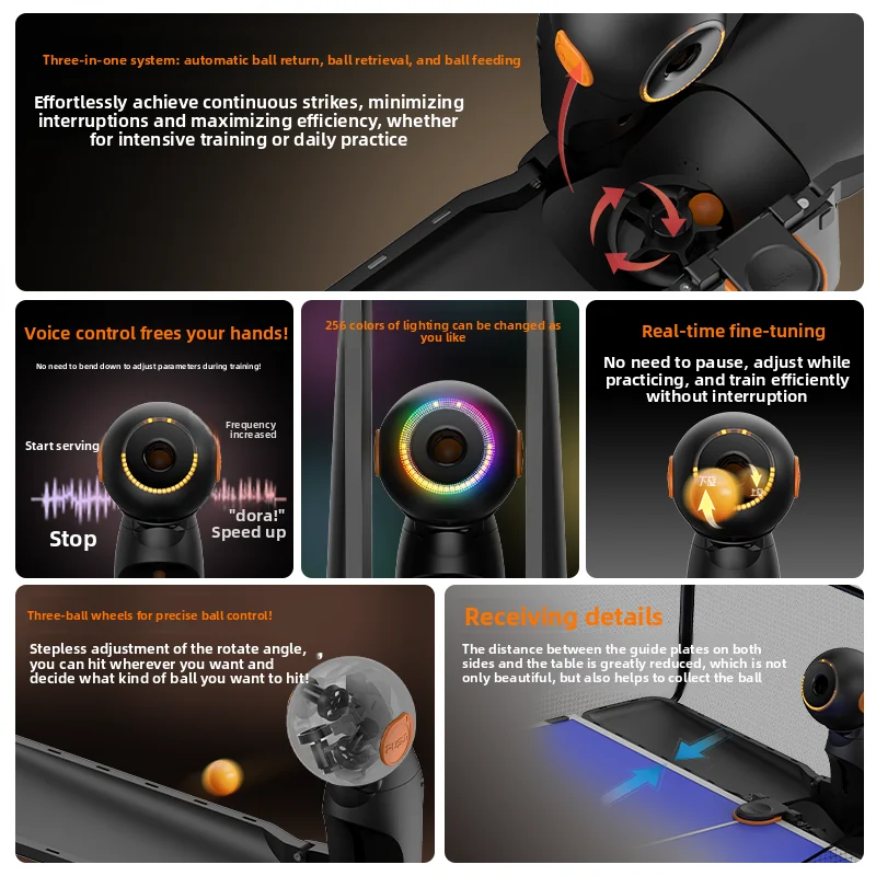 Table Tennis Serve Machine Home High School Entrance Examination Trainer APP Control Self-programming Automatic Device
