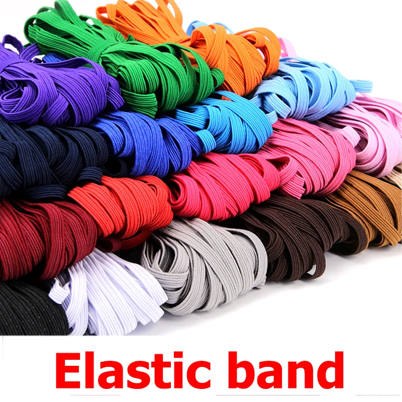 10Meter Width6mm Flat Elastic Band Color High Elastic Flat Elastic Band Sewing Stretch Rope for Underware Pajamas Ties Trim DIY