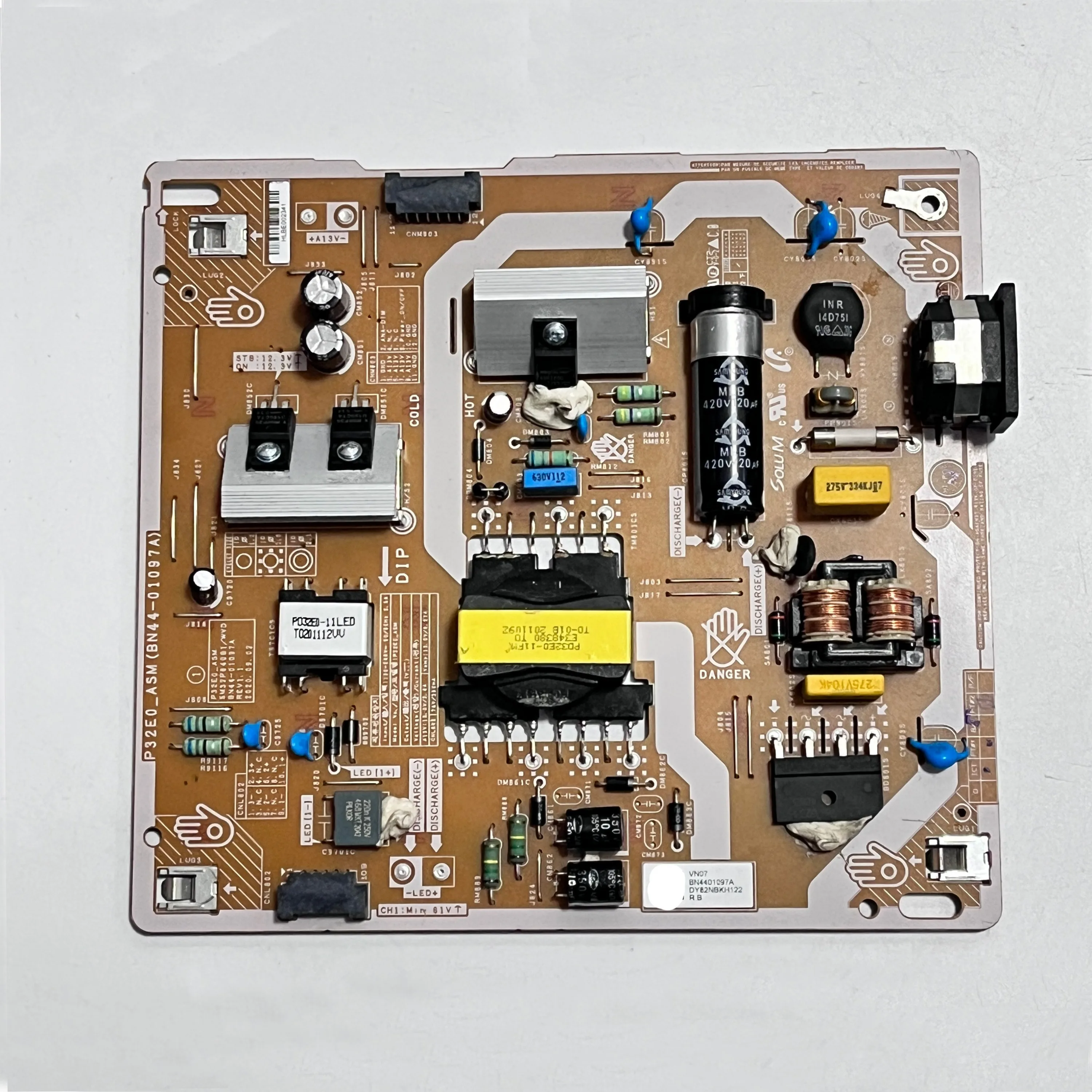 Original TV Power Supply Board, P32E0, ASM, BN44-01097A, Funciona Normalmente e É para TVs LCD, Modelo LS32BM500ENXGO, Acessórios, Genuine