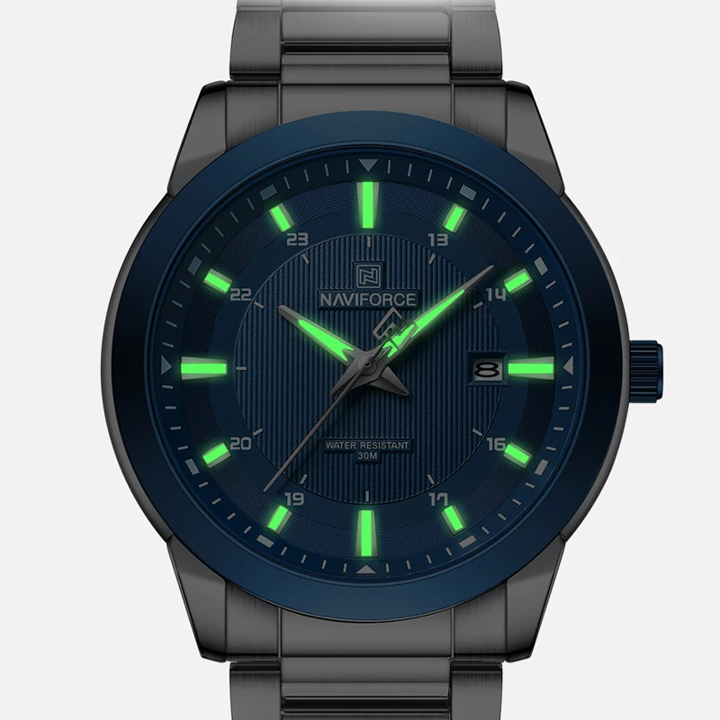 New Style NAVIFORCE Business Stainless Steel Strap 3ATM Waterproof Luminous Leisure Men's Quartz Watch Simple Design Commuting