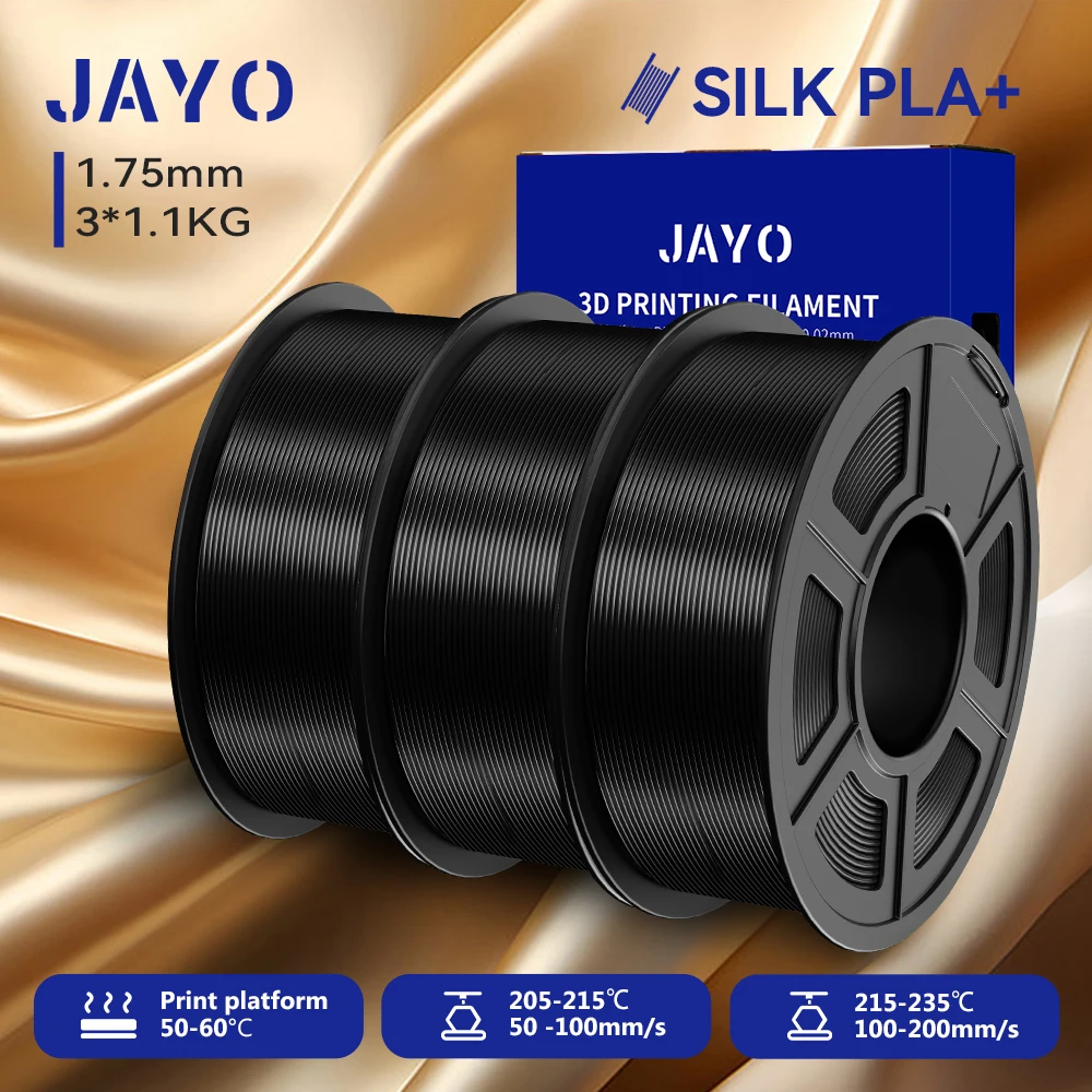 JAYO 3,3KG SILK PLA + Filament 1,75mm SILK PLA Plus Filament Glatte, seidig glänzende Oberfläche 3D-Filament geeignet für FDM-Drucker
