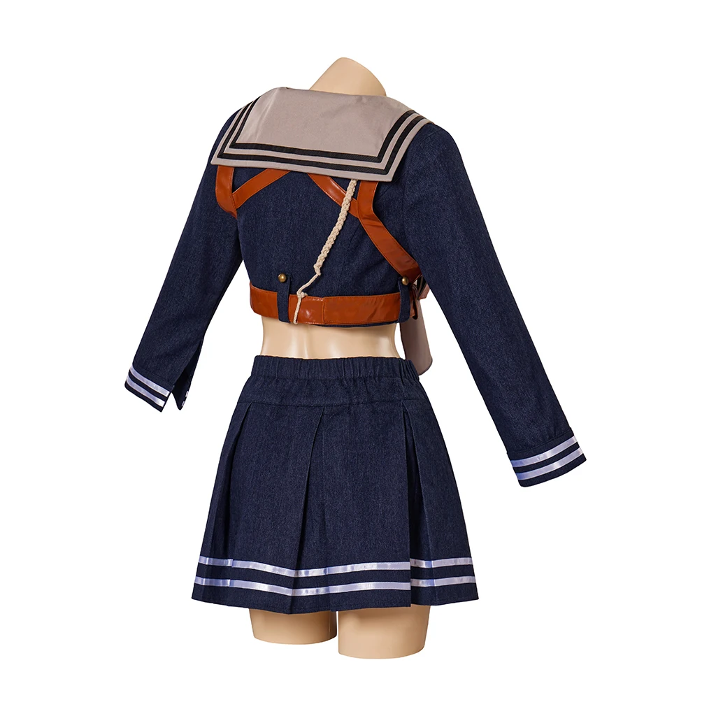 Sucker Cosplay Punch Baby Doll Costume Crop Top Mini Skirt Sailor Outfits With Belt Stockings Disguise Halloween Party Clothing