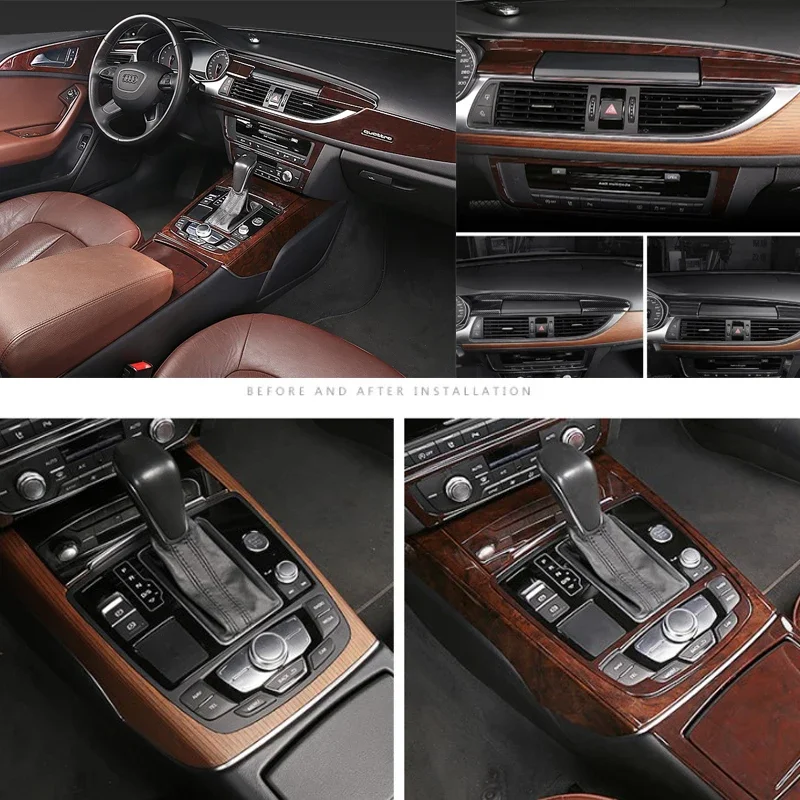 

For 2012-2018 Models Audi A6 A6L Carbon Fiber Center Console Decoration Modification Interior Accessories