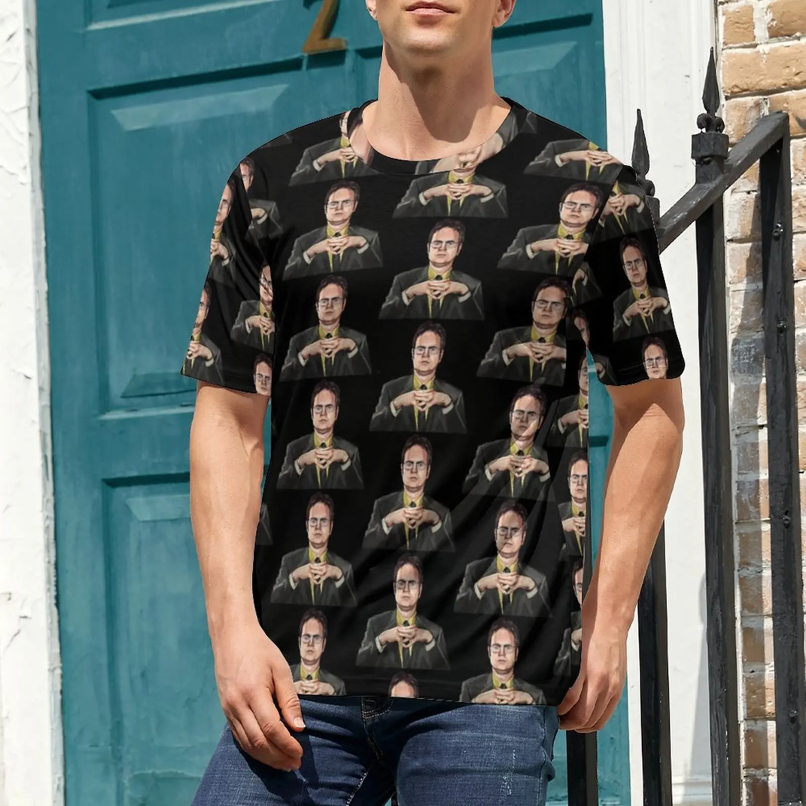 Dwight Schrute T-Shirt The Office Popular T-Shirts Male Aesthetic Tee Shirt Summer Short Sleeve Custom Tops Plus Size