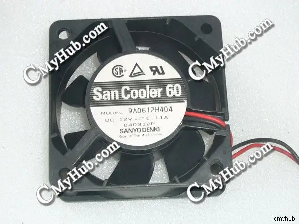 

Для SANYO DENKI 9A0612H404 DC12V 0.11A 6025 6 см 60 мм 60x60x25 мм 2Pin охлаждающий вентилятор 9A0612H404