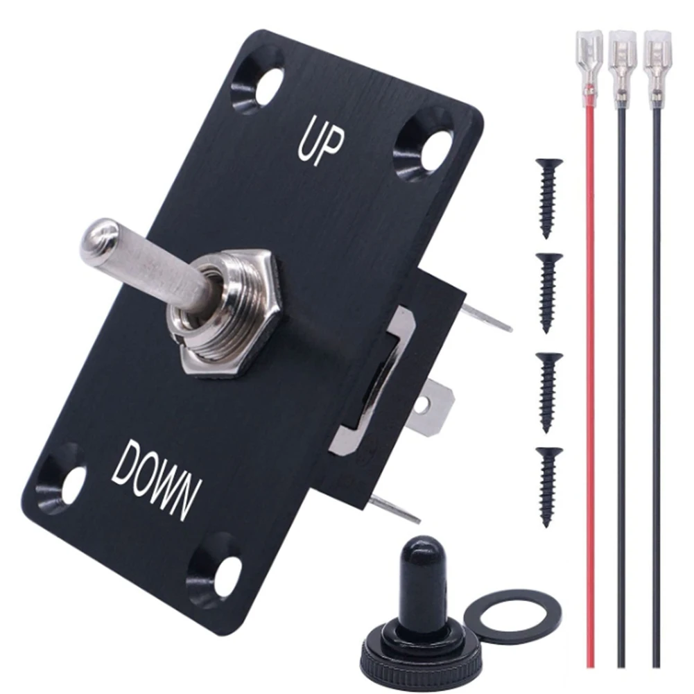 

12V Switch Motor Control Switch Easy Installation Momentary Action Polarity Reversing Waterproof Cap 3 Pin Toggle Switch