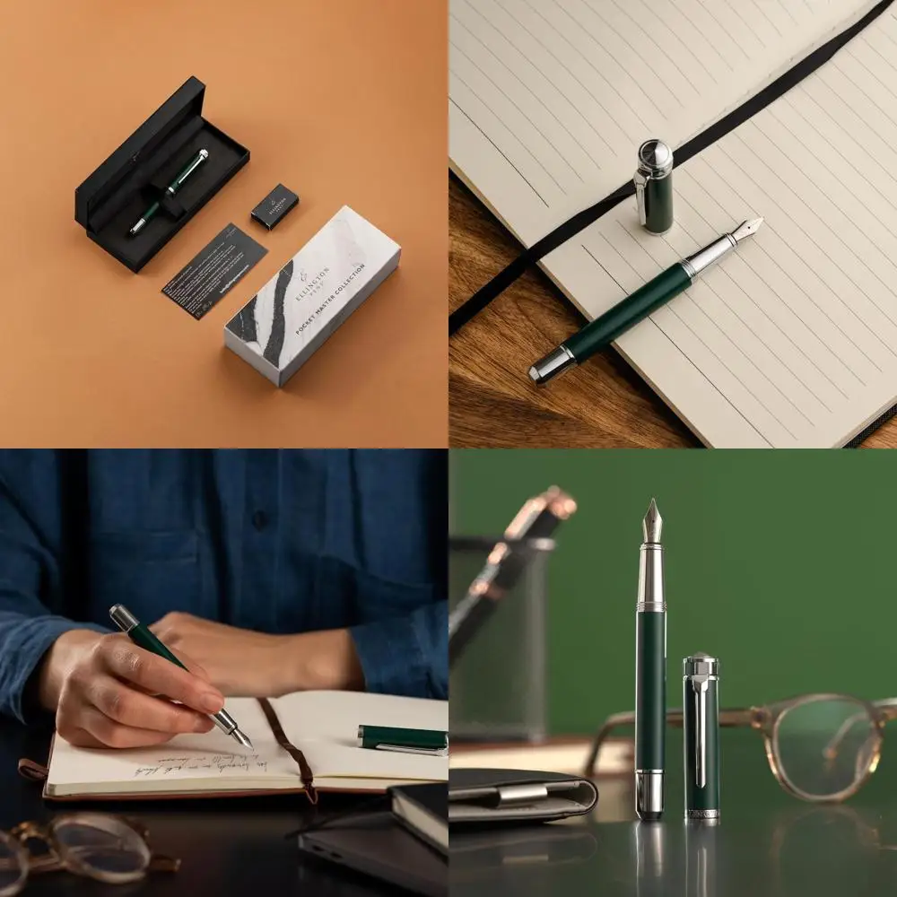 

Compact Medium Nib Fountain Pen - 12cm Luxury Mini Pen with Converter & 3 Ink Cartridges, Perfect for Travel & Journaling