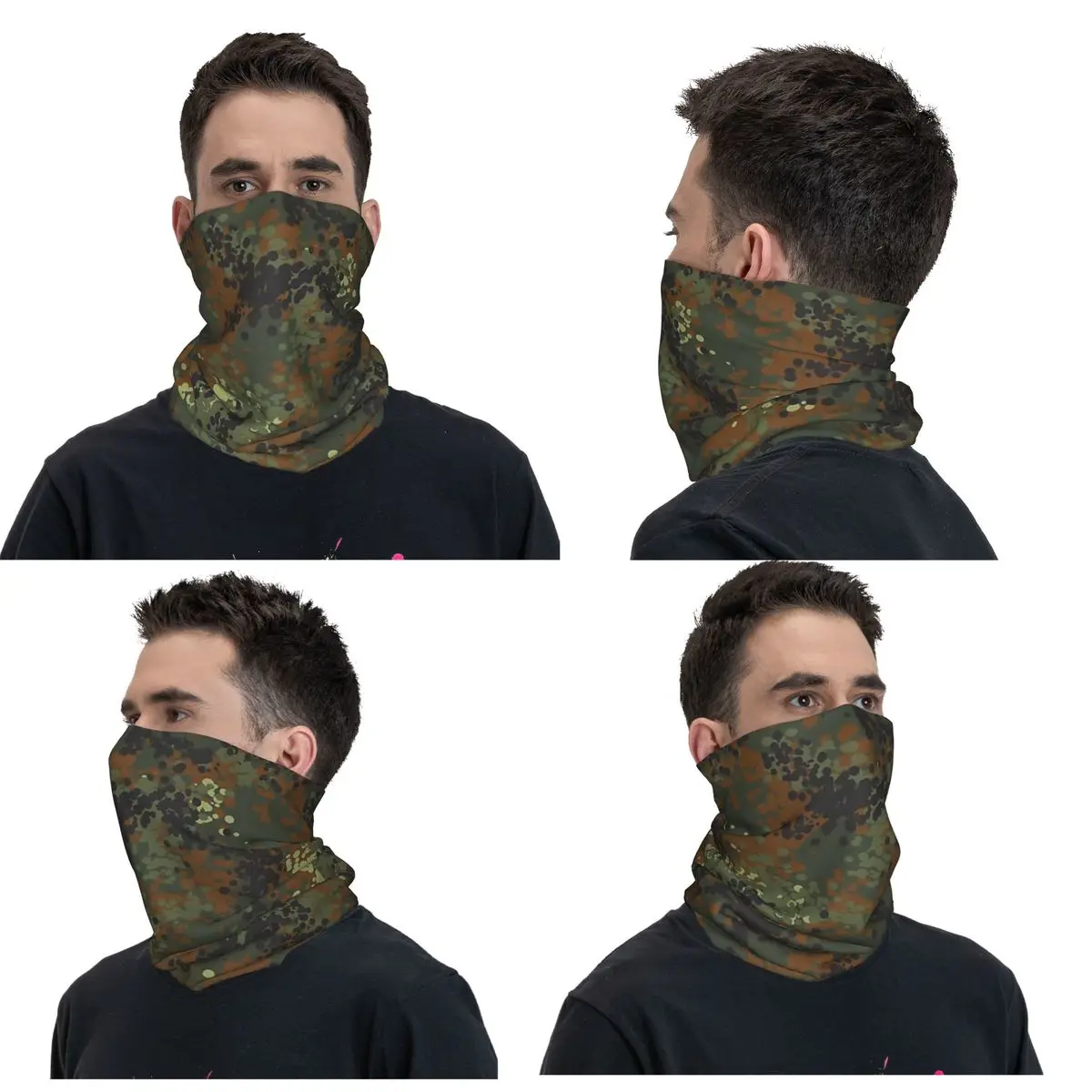 Flecktarn-大人用カモフラージュプリントバンダナ、ネックゲートル、ラップスカーフ、多機能フェイスマスク、ライディング、ユニセックス、オールシーズン