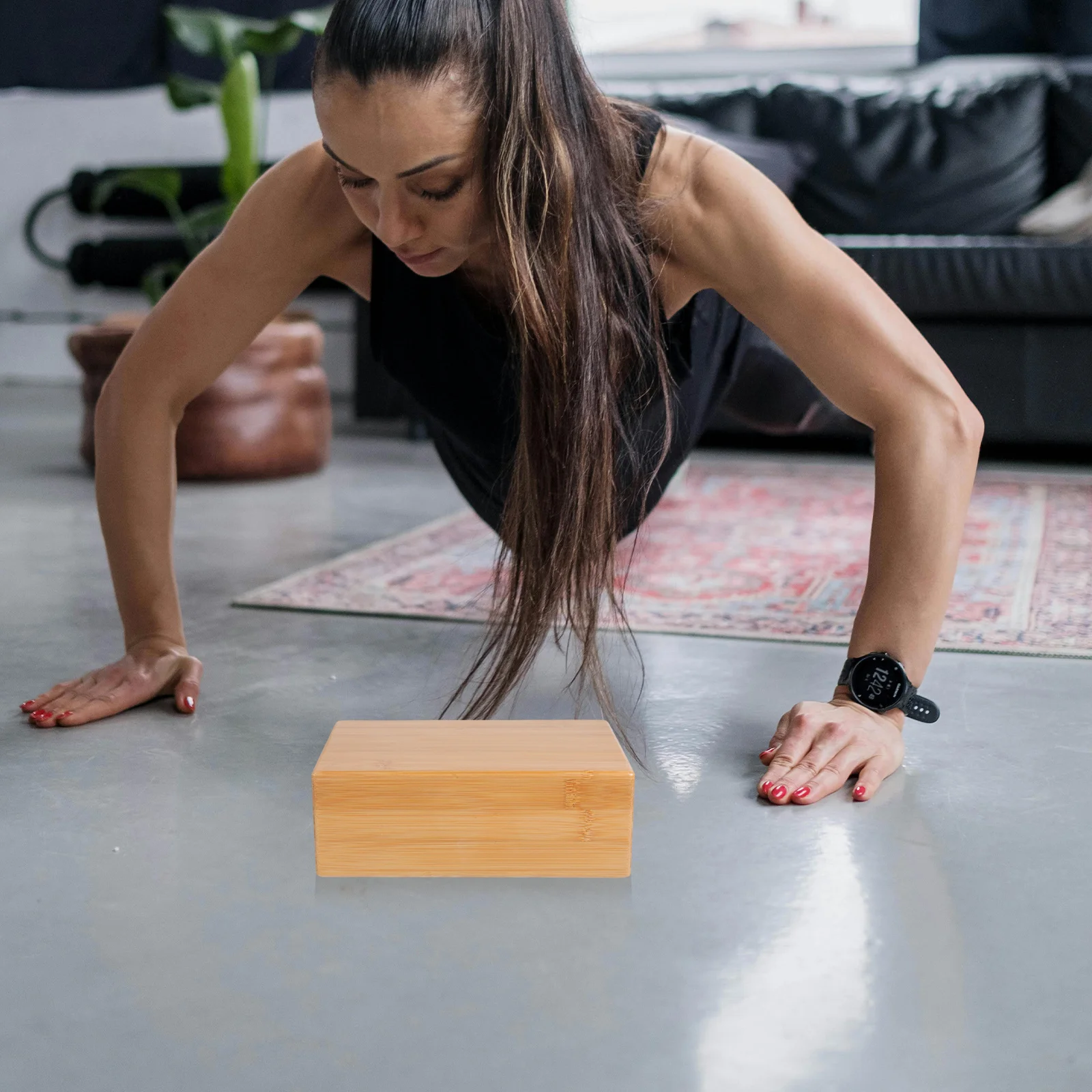 1 قطعة كتلة خشبية ذات سطح أملس من الطوب لتدريب ممارسة اليوغا أداة مساعدة قوة متوازنة #5