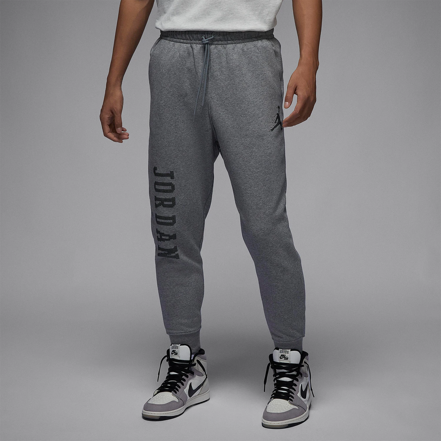 Официальные мужские классические дышащие флисовые брюки Nike Jordan на шнуровке FD7468-091